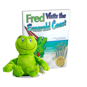 Fred Visits the Emerald Coast Book + Plush Fred the Frog